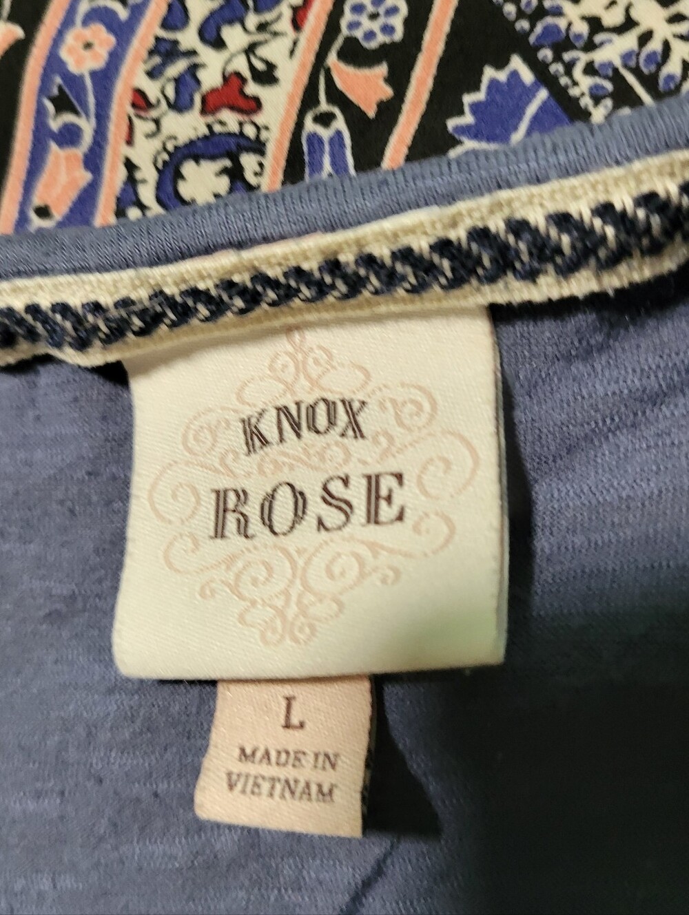 Knox Rose Dusty Blue Multicolor Printed Tunic with Pocket - Picture 4 of 4
